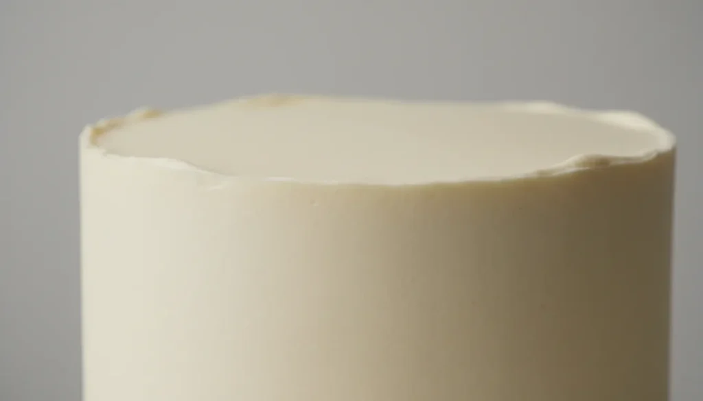 Perfekt glatt eingestrichene Torte mit sauberem Rand und gleichmäßiger Creme.