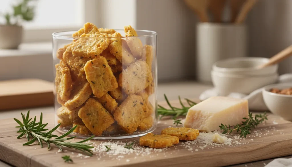Selbstgemachte Käse Hundekekse im Glas aufbewahrt