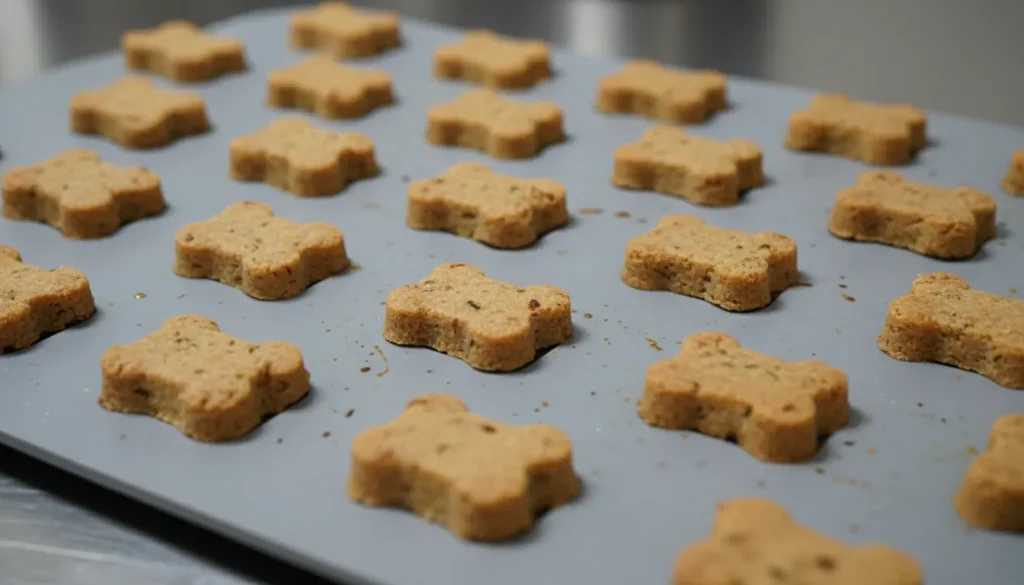 Hundekekse Thunfisch frisch gebacken in der Silikon-Backmatte.