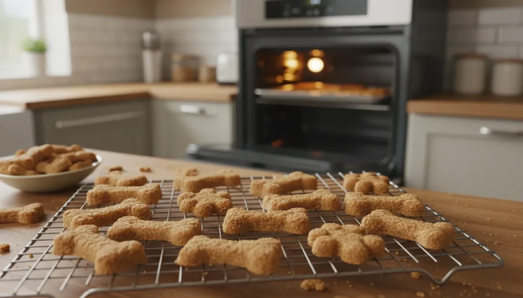 Hundekekse Leberwurst beim Nachtrocknen für längere Haltbarkeit.